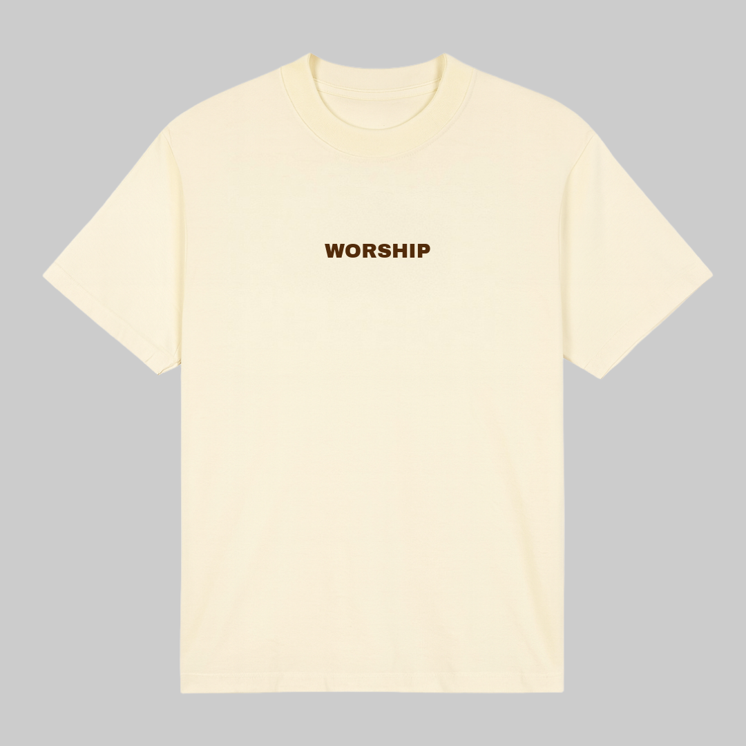 Oversized minimalist WORSHIP tee