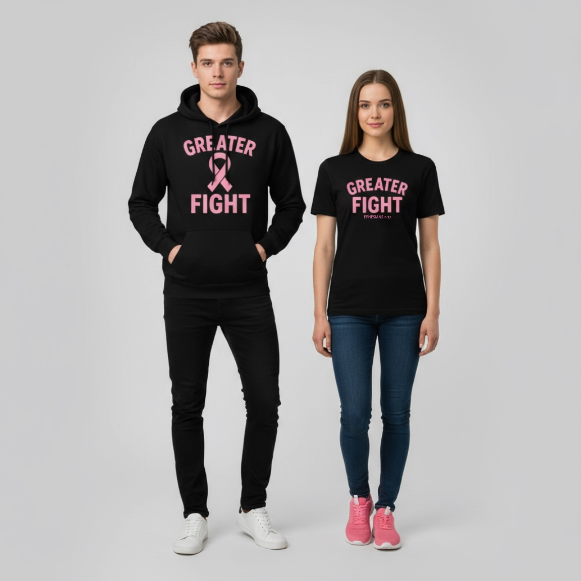 Greater Fight Hoodie + Free T-shirt  ( breast cancer awareness edition )