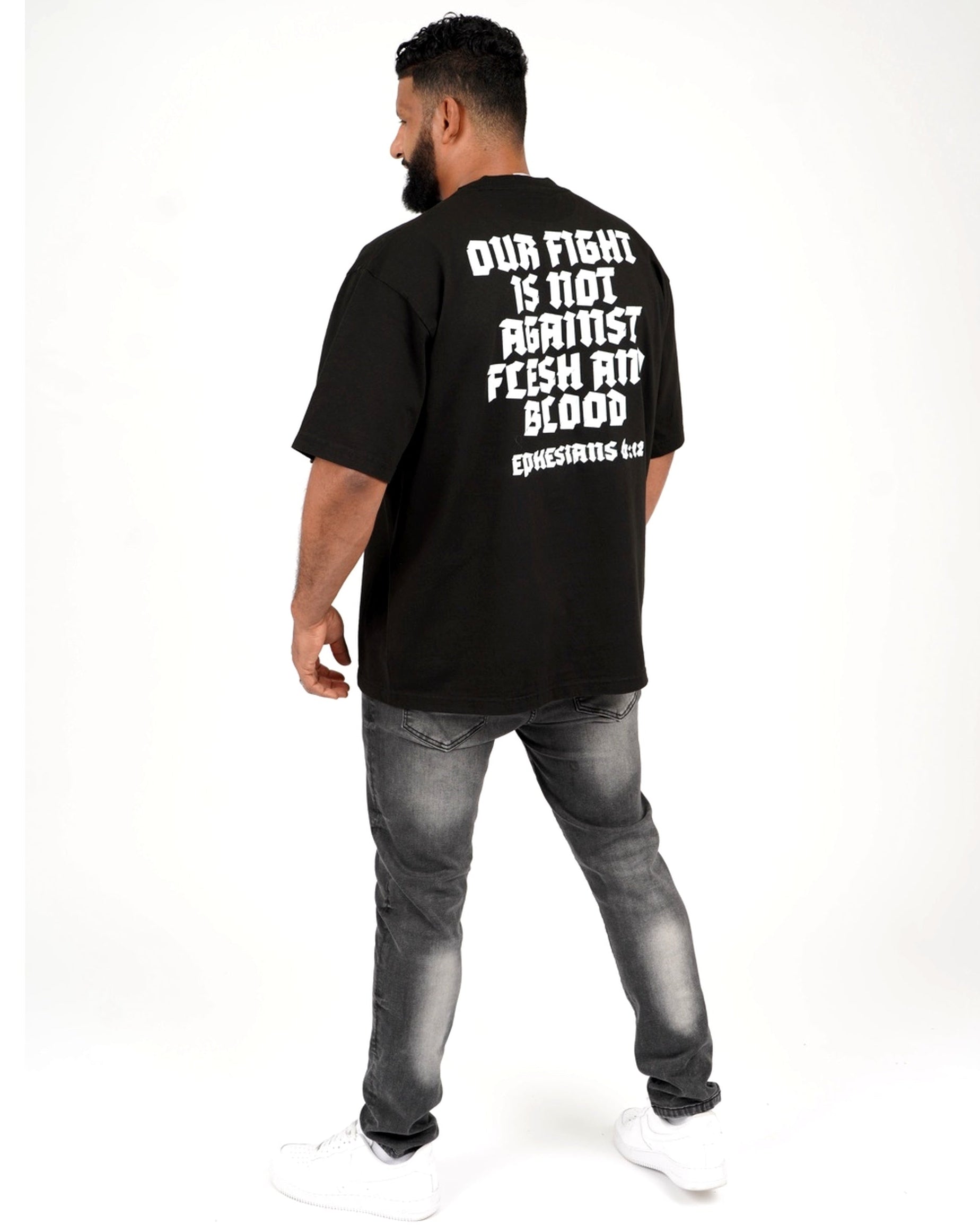 Oversized Ephesians 6:12 tee