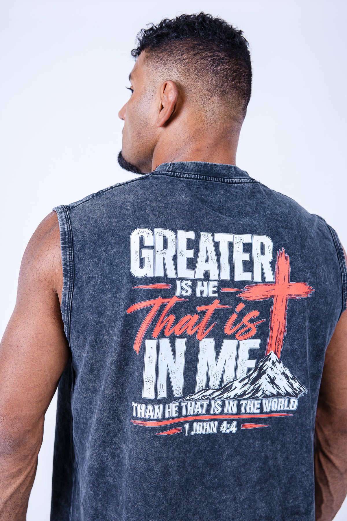 Greater Is He Who Is In You — Vintage Cutoff Tee