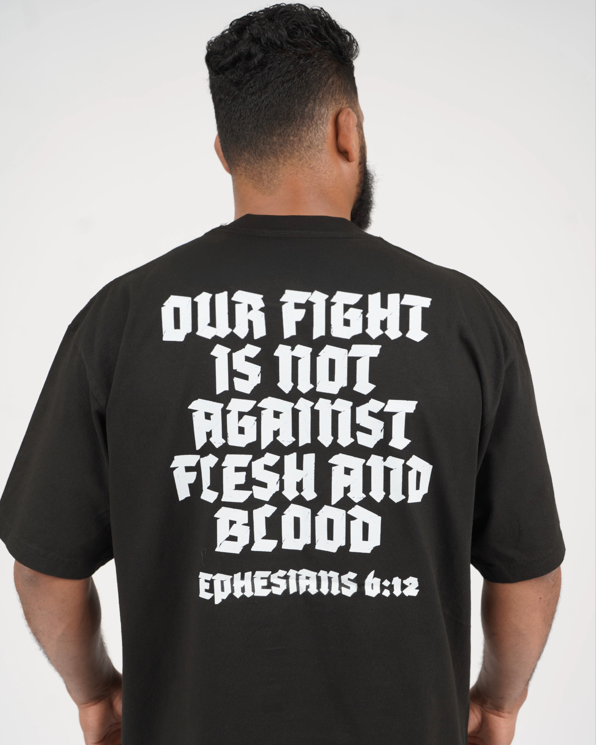 Oversized Ephesians 6:12 tee