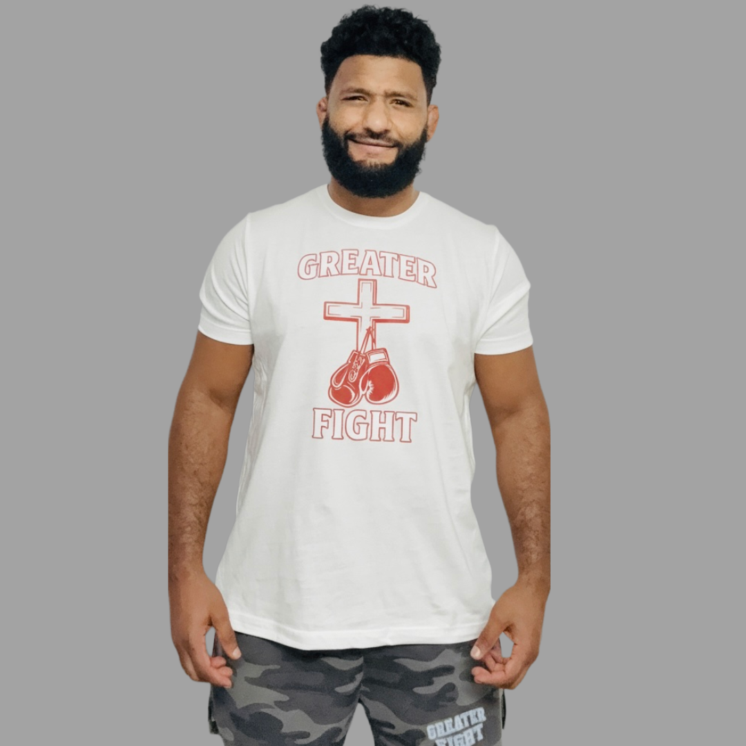 Greater fight white T-shirt