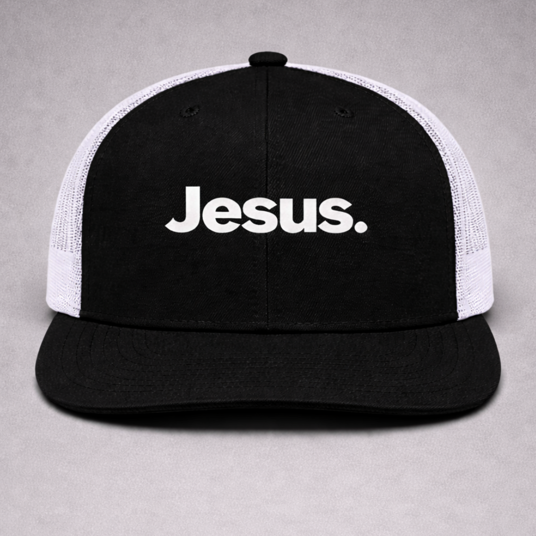 SnapBack black and white Jesus Hat