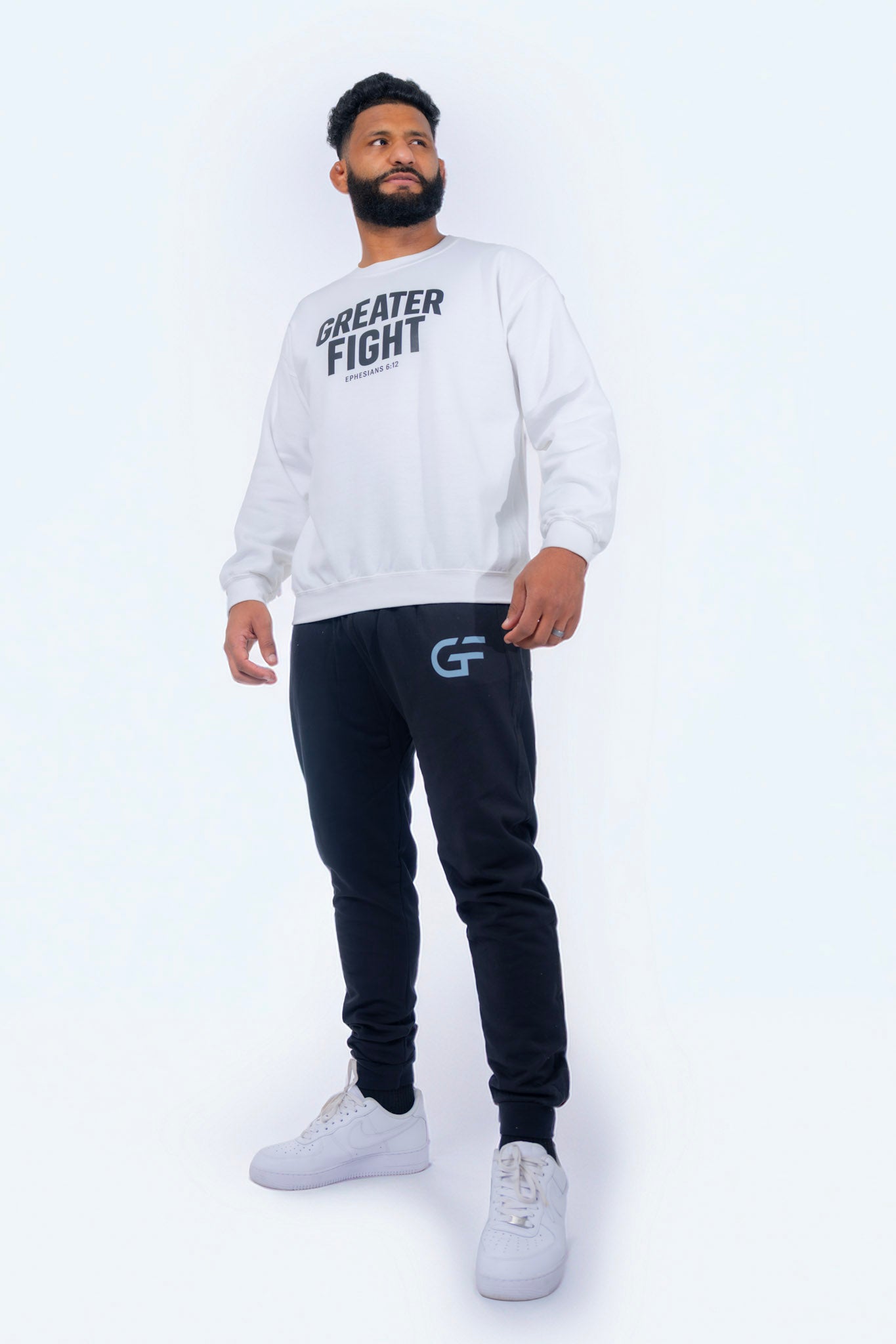 Greater Fight white sweatshirt